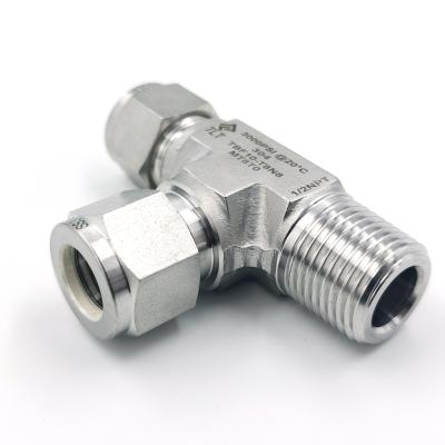 China Industry 3000 PSI Tube Equal Union Connector Tee Pipe Fitting Oil And Gas Pipe Fitting Stainless Steel Tee for sale