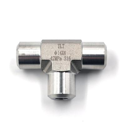 China Industry 3 304 Stainless Steel Sanitary Sanitary Tee Tube Pipe Fitting Tee Weld Connector SS316 for sale