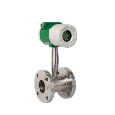 China Ss316 /carbon /Hastelloy steel VORTEX pipeline type multivariable vortex flowmeter turbine water mass flowmeter for gas steam fluids testing instrument for sale