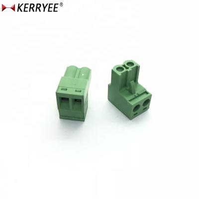 China 5.0/5.08mm Electrical Terminal Blocks 2P Green Pluggable PCB 28-12AWG for sale