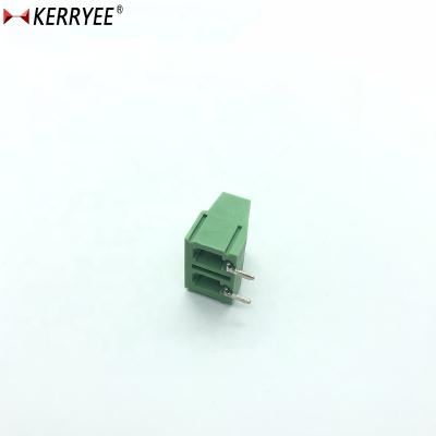 China DG128 5.0mm PCB 2P Flange Brass Rising Terminal Block R/A 24-12AWG for sale