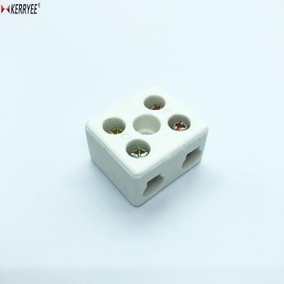 China High Temperature Ceramic Cross Screw 2P CE Terminal Block 22-18AWG for sale