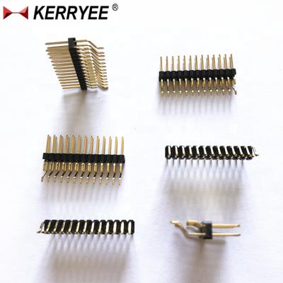 China Male PCB 2.54mm Pin Header Gold R/A Snap Connector 2.54 SMT for sale