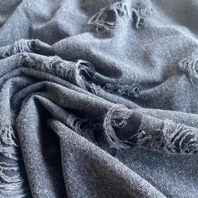 China Wholesale Solid Cloth Distressed Denim Fabric Polyester Fabric Shrink-Resistant for sale