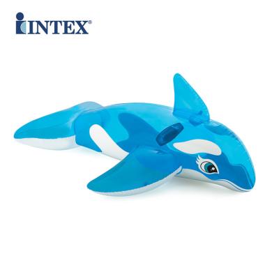 China PVC Intex 58523 Transparent Blue Whale Rides Ride-on Kids Toy With 2 Heavy Duty Handles Water Play Equipment for sale