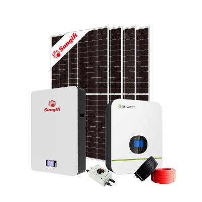 China Home All On One Solar Power System 8kw 10kw 15kw Panel Solar Photovoltaic Systems Hybrid Groatt Hybrid Inverter With Battery for sale