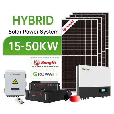 China Home solar panel kit with battery panel kit 10kw and inverter 20kw 30kw 40kw 50kw solar hybrid solar power system for sale