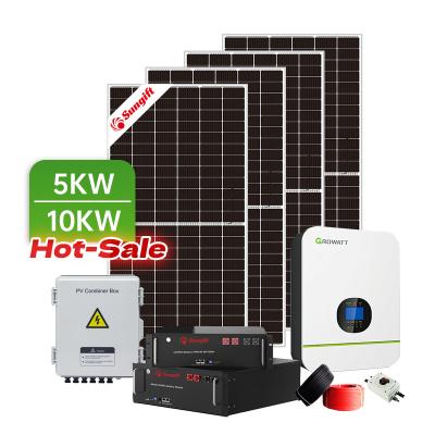 China Home Solar Kits 5KW 8KW 10KW Home Solar System 10Kw Off Grid Solar System Home Use for sale