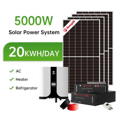 China Home Hybrid Solar Panel Off Grid 5kw 8kw 10kw 12kw Household Solar Power System With Lithium Battery for sale