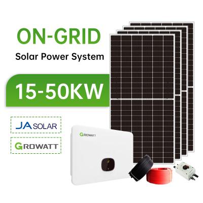 China 10KW Solar Panel Home System For 15KW 20KW 30KW 40KW 50KW JA/LONGI/TRINA Solar Panel Kit Solar Commercial Energy System for sale