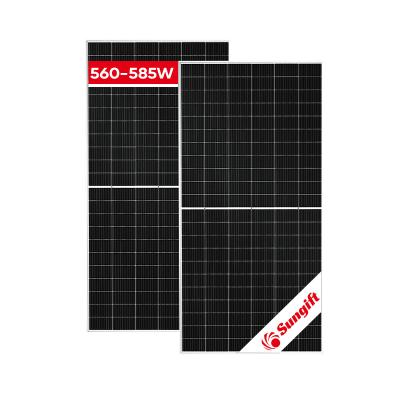 China EVA Sungift Solar Panels High Power Solar Panel 210*182mm Solar Cell 560W 565W 570W 575W 585W for 3kw 5kw Solar System for sale