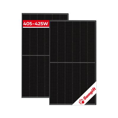 China EVA Full Black Solar Panels 405W 410W 415W 420W 425W High Efficiency Sungift Solar Modules 210R MM Solar Pile for sale