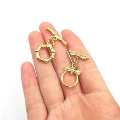 China CLASSIC Unique Design 18k Gold Plated Toggle Clasp For Bracelet Necklace Jewelry Making Big Heart Shape Dragonfly OT Toggle Opens DIY for sale