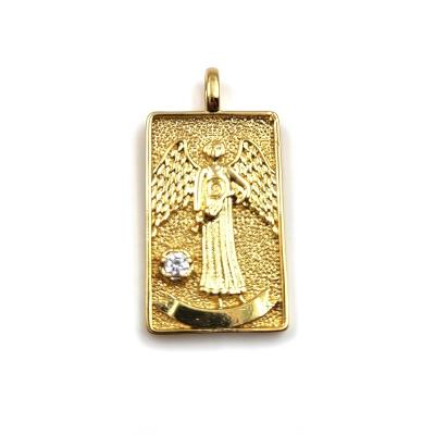 China New Fashion CLASSIC 18K Real Gold Jewelry Tasty Rectangle Map Pendants Gold Plated Sun Star Angel Charms For Jewelry Necklace Making for sale