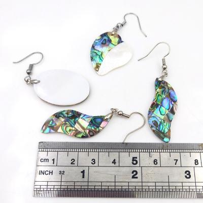 China Wholesale Price Green Abalone Shell Earrings Mother Of Pearl MOP Circles Jewelry Fan Shape Oval Drops For Women Christmas Gifts for sale