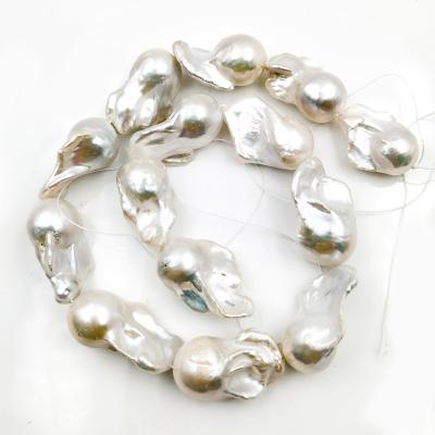 China Wholesale Approx Grade 3A White Large Freshwater Pearl 22mm Loose Perforated Pearl Natural Baroque Pearl For Jewelry Making Necklace for sale