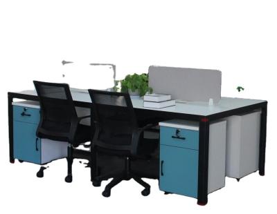 China Promotional Good Quanlity Modern Luxury Clear Wooden Four Person Cheap Shared Office for sale