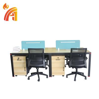 China Mobile Phone Business Area Custom Employees Boutique Four People Modern Office Desk Drawer Table for sale