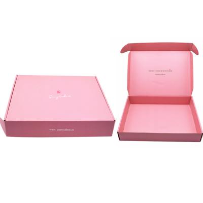 China Wholesale Recyclable Foldable Waterproof Pink Garment Packaging Listing Manufacturer Corrugated Paper Shipping Box for sale