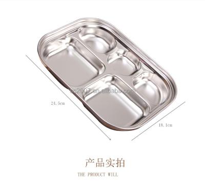 China Sustainable Stainless Steel 304 Or 201 Lunch Box With Lid Fast Food Trays Dish for sale