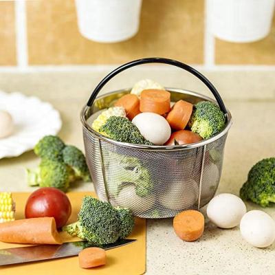 China Viable Vegetable Basket Steamer Accessories 3qt 8qt Pot Pressure Cooker Steamer Insert Instant Food Steamer With Silicone Handle for sale