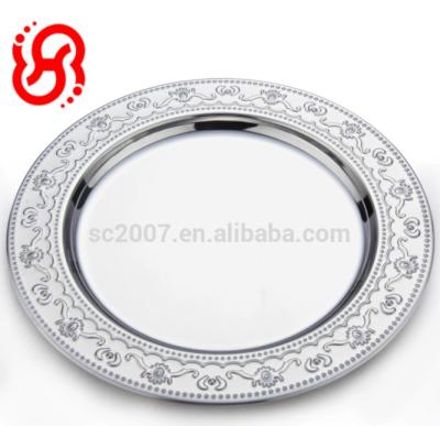 China Sustainable Hot Selling Round Stainless Steel Tray Tray Dish for sale