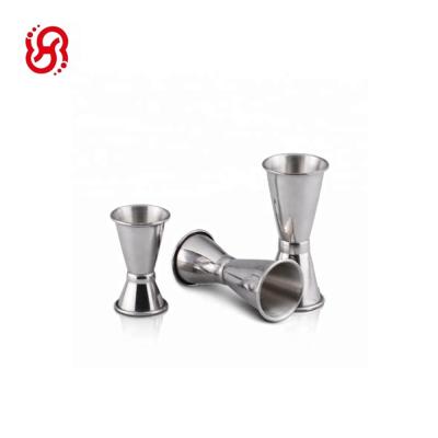 China Viable Cocktail Bartender Stainless Steel Bar Tool Small Double Headed Measuring Cup Ounce Cup Gauge for sale