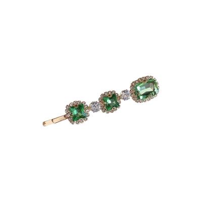 China Wholesale Stone Clip Crystal Jade Hair Clips Emerald Rhinestone Pearl Hairpin Retro Hair Styling for sale