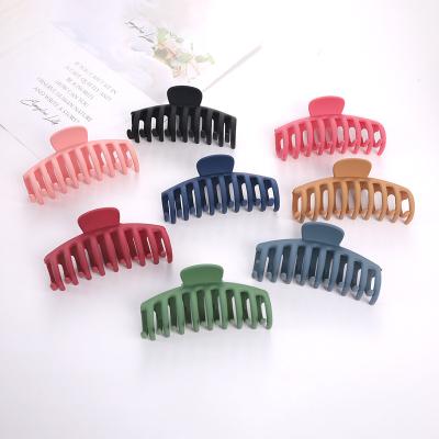 China Decration Free Sample Leading Ladies Shape Hair Accessories 11CM Long Big Claw Clips Multiple Styles Matte Plastic Hair Claw for sale