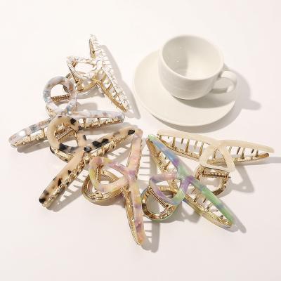 China Head Decration Quality Metal Claw Clips Exquisite Pattern Acetate Board Hair Claw Hair Accessories For Ladies for sale