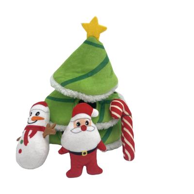 China Durable Wear-Resistant Christmas Tree Snowman Can Be Customized Warm Pet Hide And Seek Plush Toy Dog Toy for sale