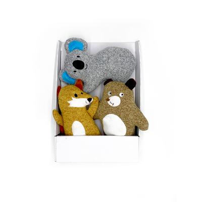 China Sustainable Eco-friendly Wholesale Natural Multifunctional Chew Plush Pet Toys Set for sale