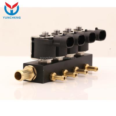 China YCI03019 Aluminum Sequential Injection Conversion Kit 4 Cylinder Cng Lpg Injector Rail for sale