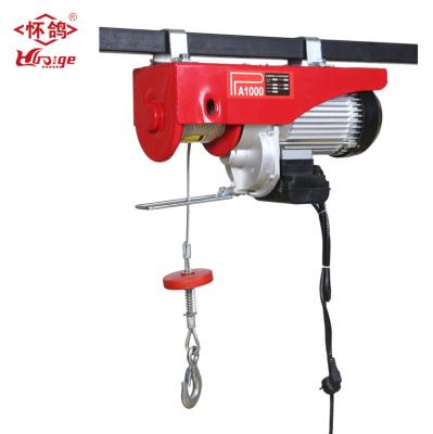 China Hotels Good Prices Mini Wire Rope Hoist 220/230V AC Capacity Small Electric Cable Hoist Winch 500/1000kg for sale