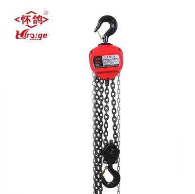 China Factory Price 3 Ton Chain Block Hand Chain Hoist Industrial-Grade Construction Crane Lifting Steel Elevator With 2 Hooks for sale