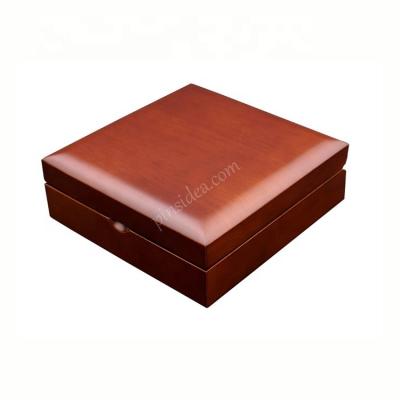 China Stocked Wholesale Wooden Spray Painted Commemorative Presentation Box Gold Coin Silver Coin Medal Conference Event Keepsake Packaging Box for sale