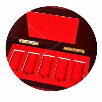 China Conference Commemorative Souvenir Medal Multi Slot Gold Coin Collection Coin Solid Wooden Packaging Display Box for sale