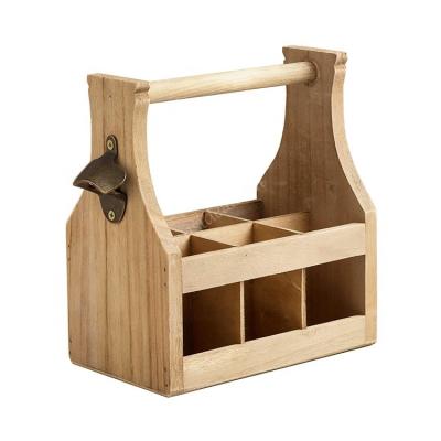 China Viable Wholesale Low Price Solid Wood Serving Tray Wine Rack Natural Polishing Unfinished Basket for sale