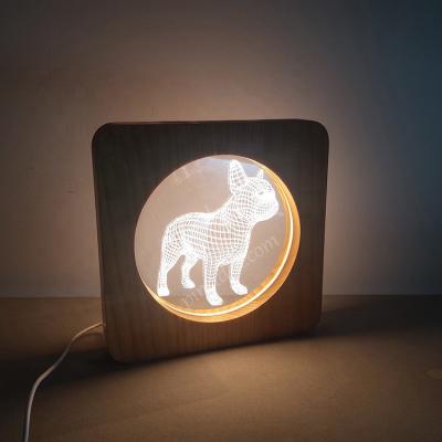 China Traditional dog desk lamp can fit hollowed out city animal map and pattern acrylic tourist destination memorial gifts for sale