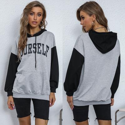 China Anti-Wrinkle Hoodie Fall 2021 Autumn Women Ladies Sheath Long Sleeve Lady Ladies Hoodie Sweatshirts Stylish Elastic Hoodies for sale