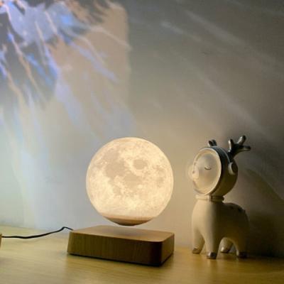 China Home Unique Decoration Lamp Table Touch Moon 3D Creative Floating Gifts Dimmable Floating Light Lamp for sale