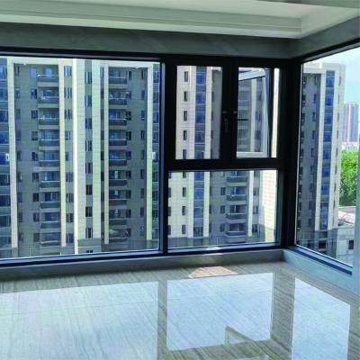 China High Security Double Glazing Screen Magnetic View Bronze Metal Aluminum Casement Window for sale