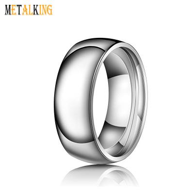 China CLASSIC High Polished Titanium Arched Wedding Band Ring 8mm Comfort Fit Men Women Ring for sale