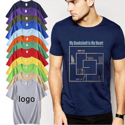 China Anti-wrinkle Custom Embroidered Printed Logo Men's Cotton T-Shirt for sale