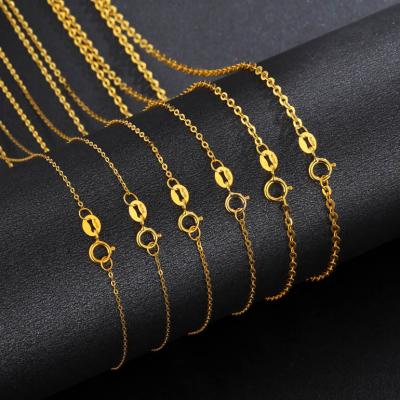 China Fashion AU750 Real 18K Gold Chain Necklace Good Jewelry Accessories CLASSIC Luxury Pure Ladies Women Female Necklaces for sale