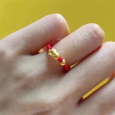 China Fine Jewelry AU999 24K Gold Rings Women Ladies Wedding Bridal Female Pure Luxury TRENDY Engagement Fine Jewelry Ring for sale