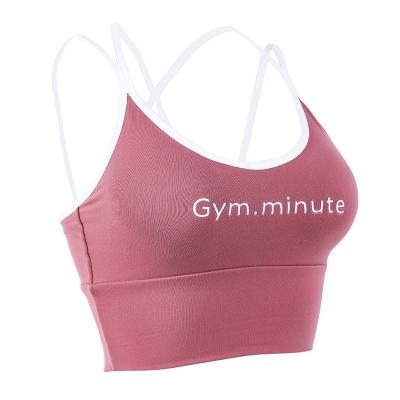 China New Yoga Bra Gym Fitness Quick Dry Quick Dry Cross Back Sports Bra Women Gather Shape Yoga Vest Running for sale