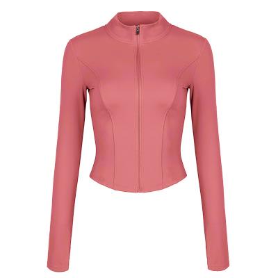 China Breathable Yoga Jacket Women Stand Up Collar Zipper Thin Quick Dry Show Sports Autumn And Winter New Running Fitness Clothes for sale