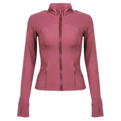 China Breathable yoga coat women sport tight collar cardigan zipper long sleeve autumn/winter fitness jacket t running gear comic dry clothes for sale