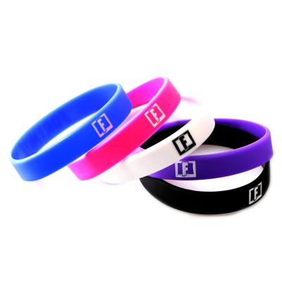 China Vintage Embossed Debossed Printed Cheap Colorful Custom Sport Silicone Wristband for sale